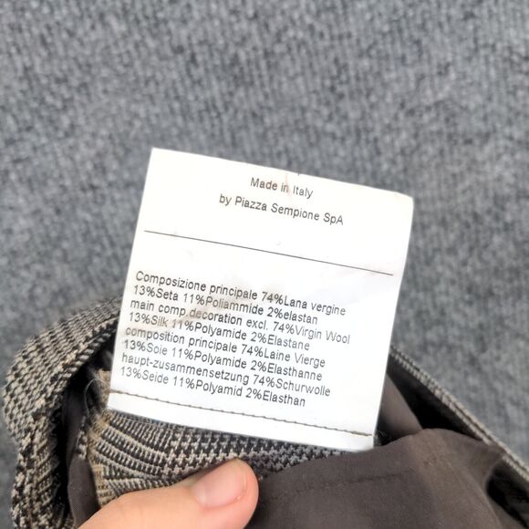 Piazza Sempione Women's Violette Straight Dress Pants 42 Multi Plaid Wool Blend - Picture 10 of 12